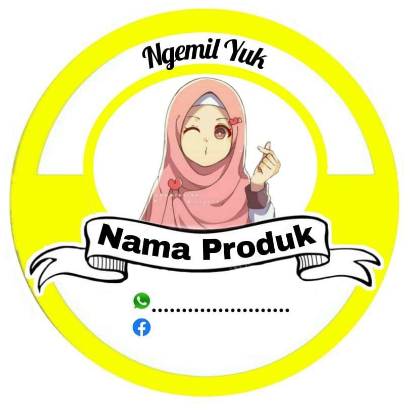 

(Minimal order 100 buah) STIKER PRODUK KEMASAN SNACK/ CEMILAN BOX / MASAKAN / KERUPUK / KERIPIK