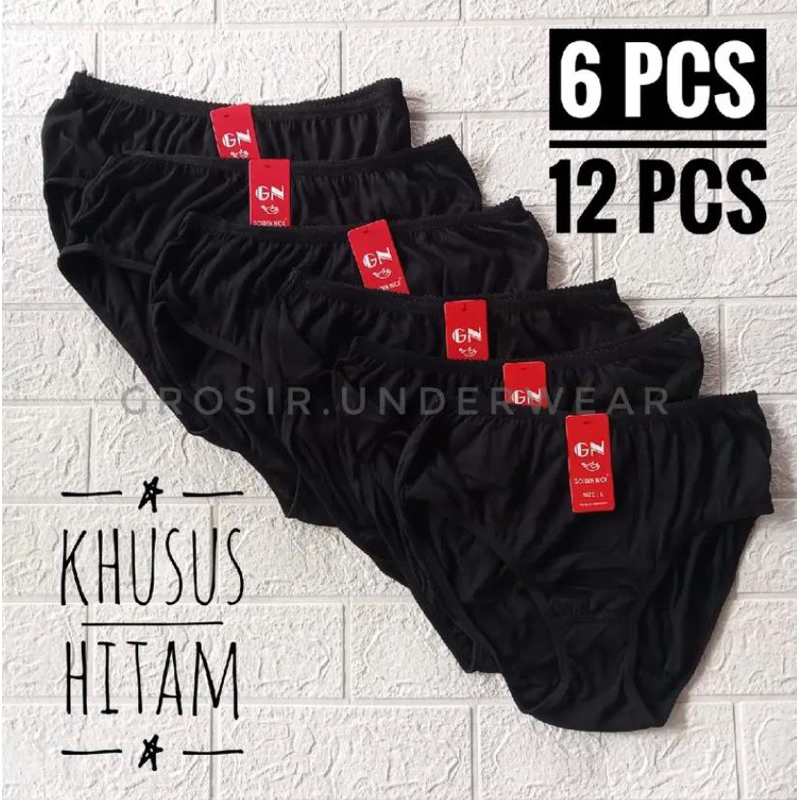 CD GOLDEN NICK WARNA GELAP KHUSUS HITAM CELANA DALAM WANITA LUSINAN