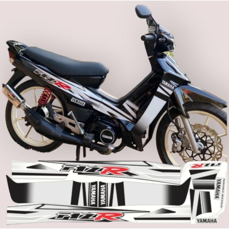 Sticker Striping Motor Yamaha Fiz r spesial edition Putih hitam Merah Printing Cutting Tahan Pernis