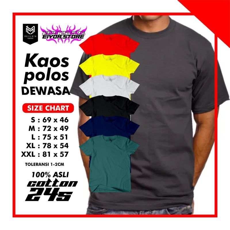 kaos polos pria 24s / kaos polos pria Jumbo / Cotton 24s PREMIUM