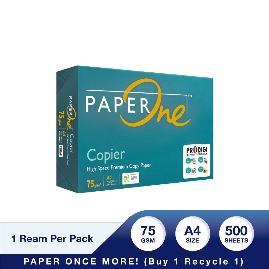 

PaperOne Kertas A4 75gr Copier 1 Rim (500 lembar) Kertas HVS