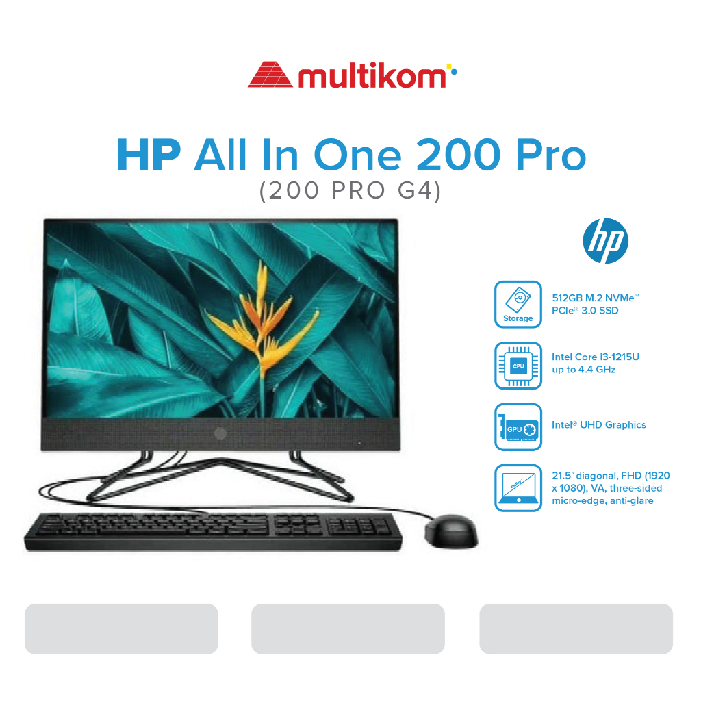 AIO HP 200 PRO G4 I3-1215 4GB 512 21.5inch W11