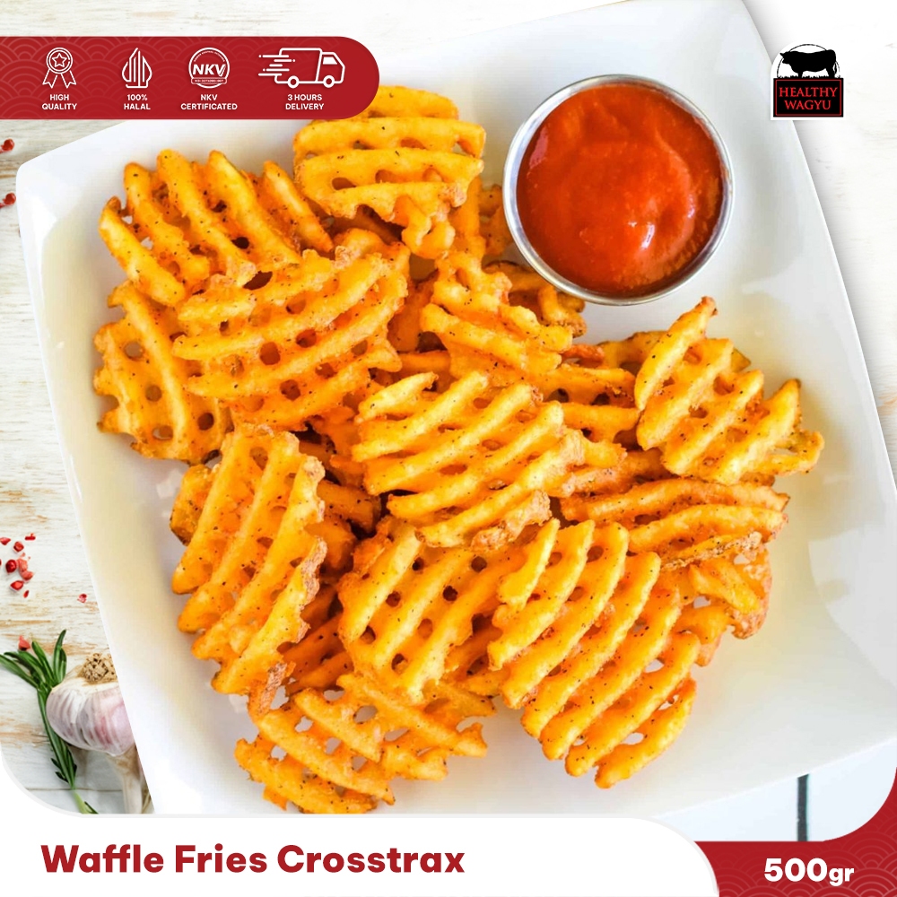 

Waffle Fries Crosstrax Kentang Goreng Waffle Premium 500 Gram Healthy Wagyu