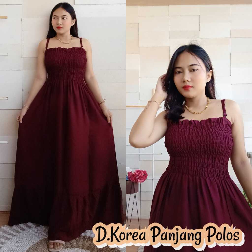 Dress Korea Panjang POLOS -B