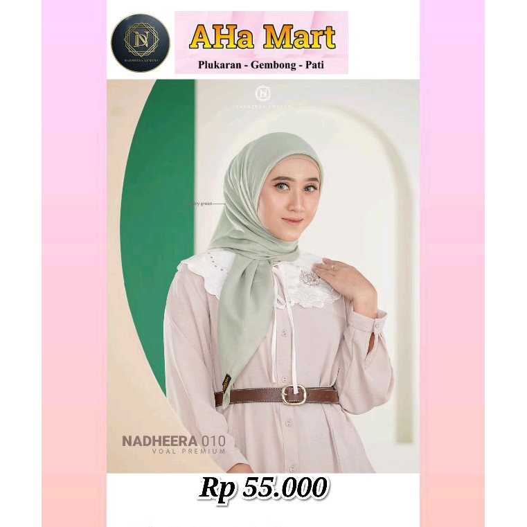 Hijab Segiempat Scarf N010 Voal Premium ✅ Nadheera Luxury ✅ ORI Agen Resmi