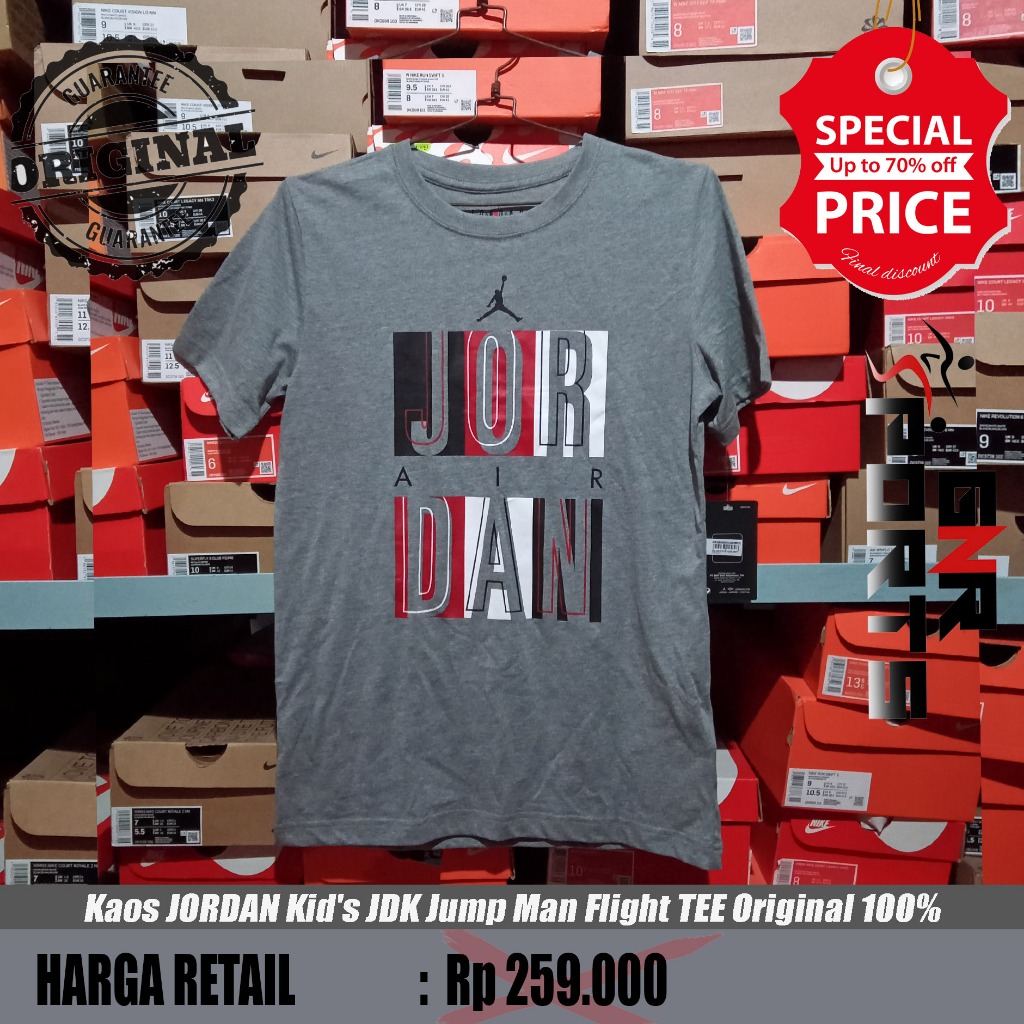Kaos JORDAN Kid's JDK Jump Man Flight TEE Original 100%