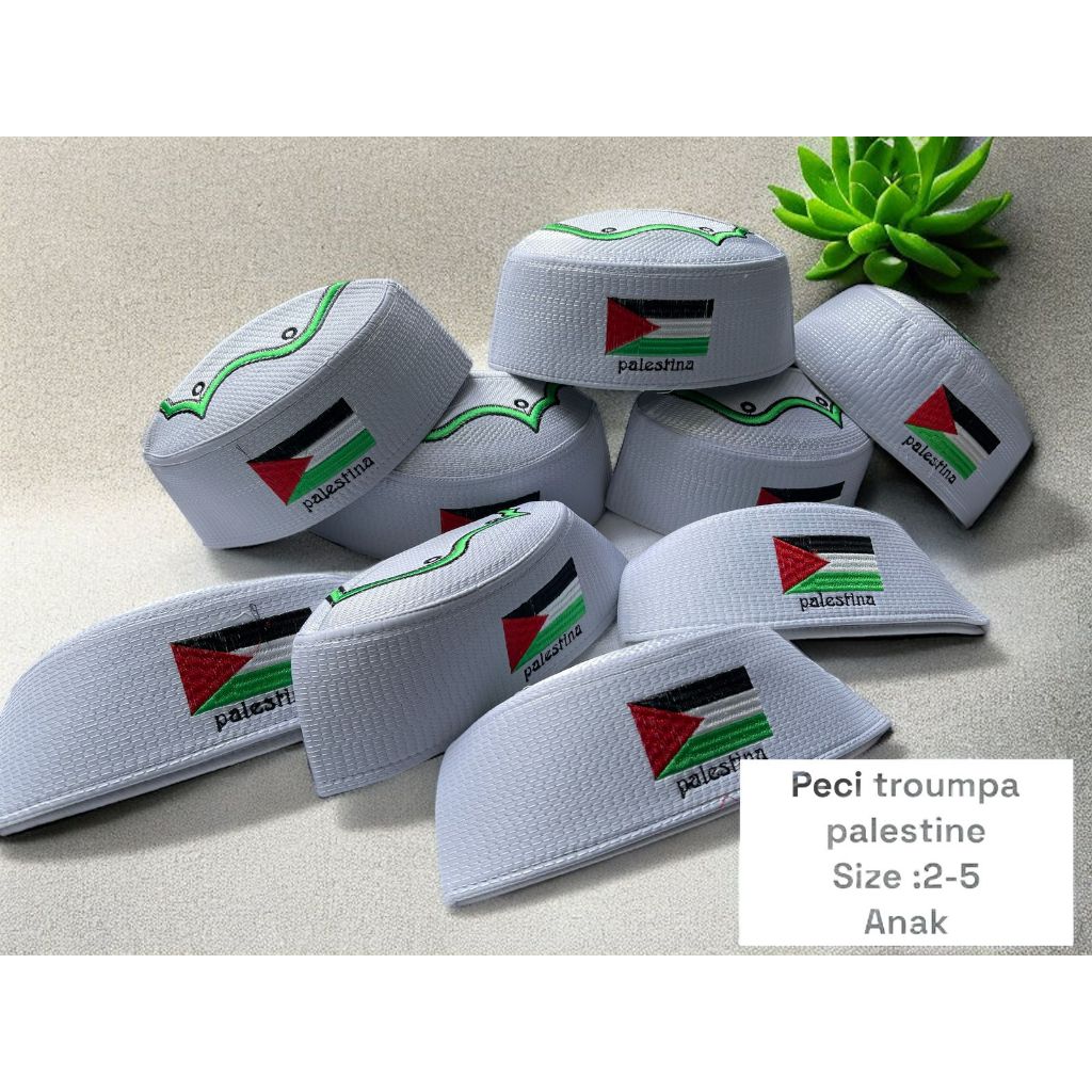 Peci Trompa Palestina Putih Anak