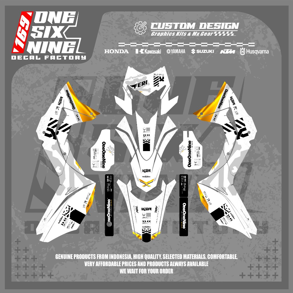 Decal Crf 150l Oneonenine Gold Superglossy Premium - Free Custom Design