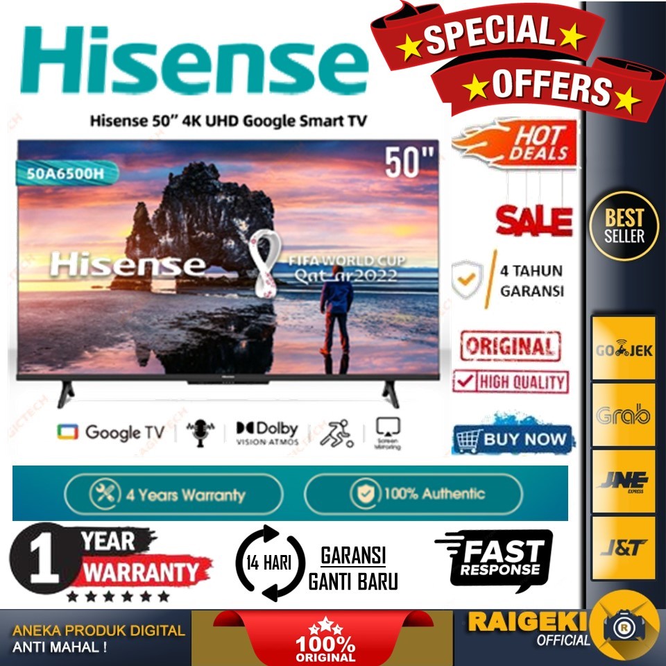 Hisense 50 Inch GOOGLE UHD TV Android TV - 50A6500H