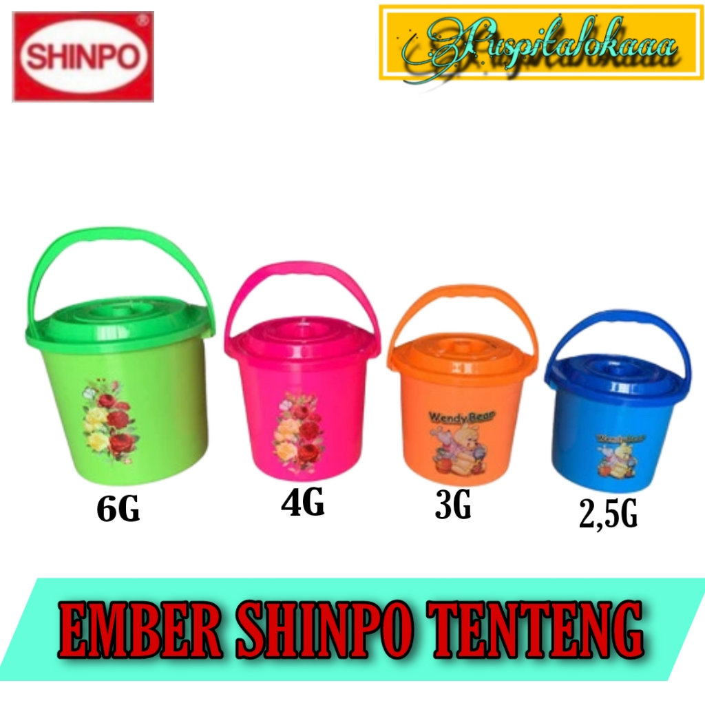 EMBER PLASTIK SHINPO | EMBER DELUXE TUTUP + GAGANG 2,5G,3G,4G,6G