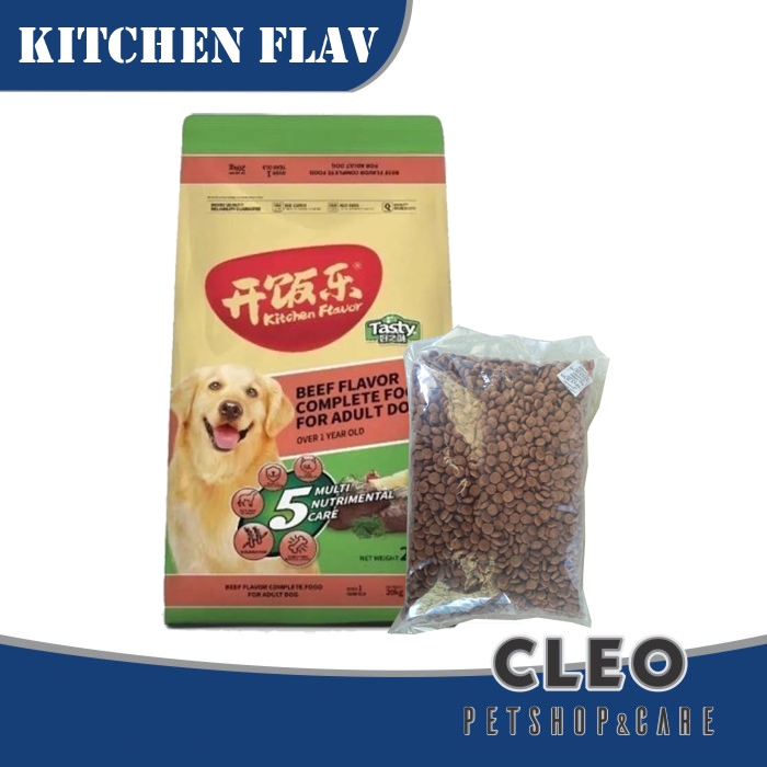 Makanan Anjing Kitchen Flavor Dog Tasty Beef 1Kg Repack