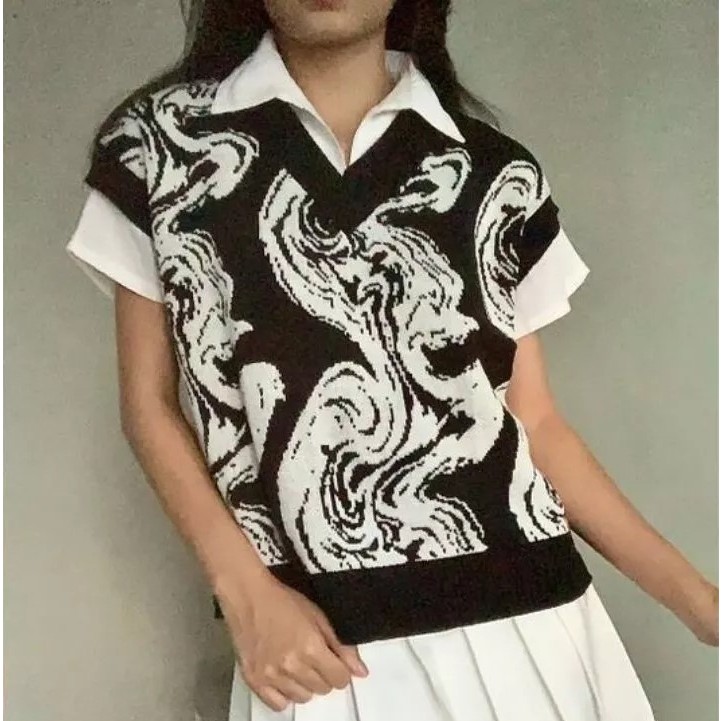 Bigsize Panama Vest Jumbo Rajut Wanita LD 140