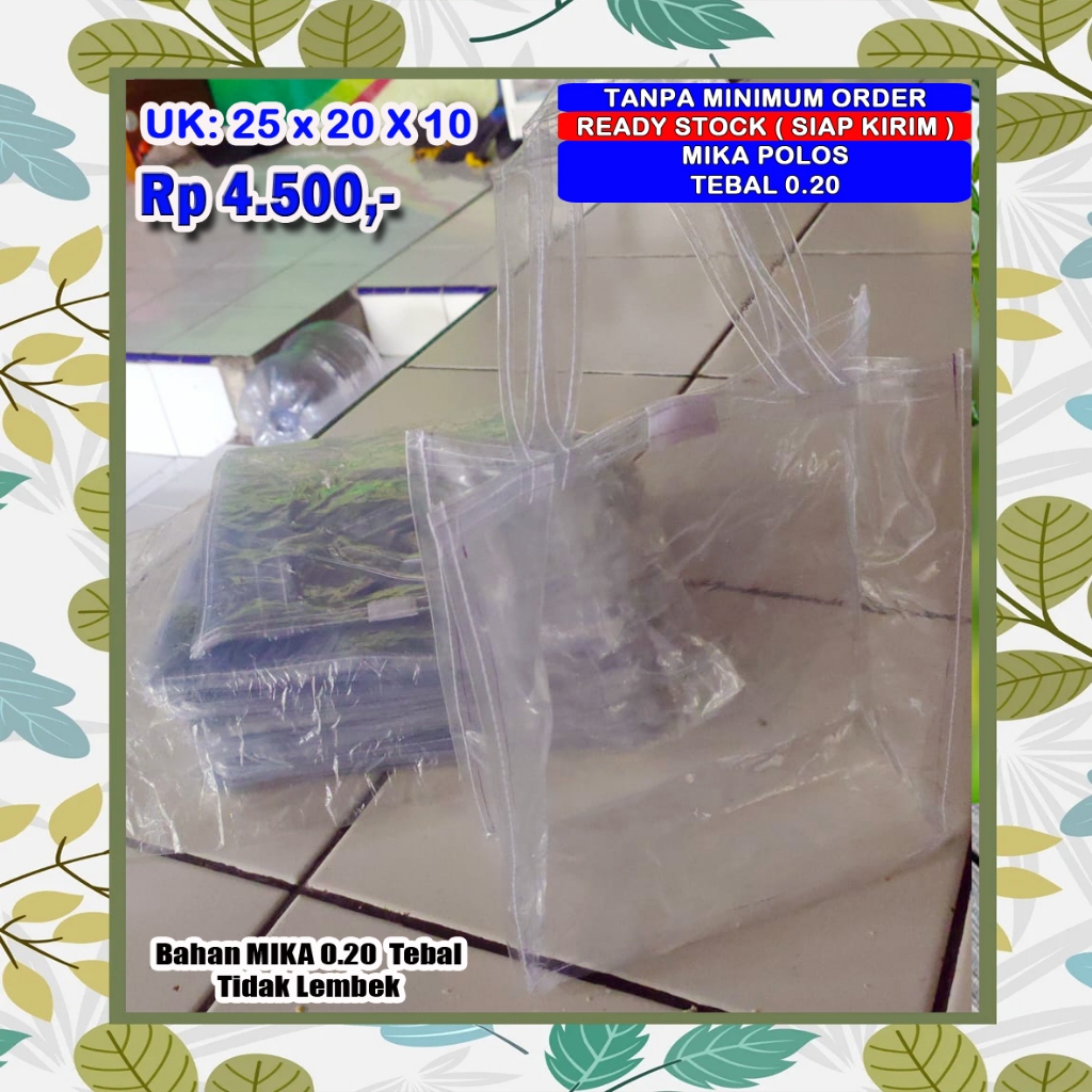 

25 X 20 X 10 TAS MIKA ULTAH/TOTE BAG SHOPPING/SOUVENIR ULTAH MIKA POLOS/HAMPERS/GOODIE BAG POLOS/TAS MIKA POLOS