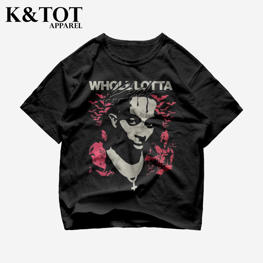 KNTOT - KAOS BAJU WHOLE LOTTA RED PLAYBOI CARTI RAPPER RAP TEE | TSHIRT OVERSIZE VINTAGE HITAM BOOTL