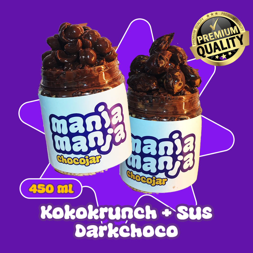 

( Paketan Isi 2 Darkchoco 450 ml ) Sus Coklat + Chococrunch Cemilan Snack Lumer Premium - ManjaManja Jarjoy by Nala