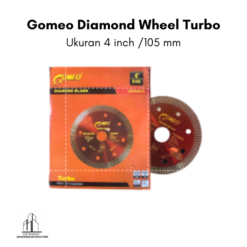 Gomeo Diamond Wheel Turbo Merah Mata Potong Granite
