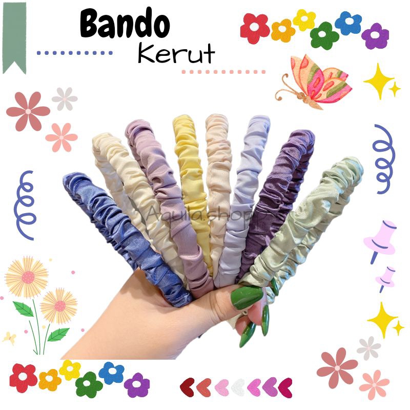 Bando Kerut / Bando Wanita / Bando Scrunchie / Bando Kerut Korea