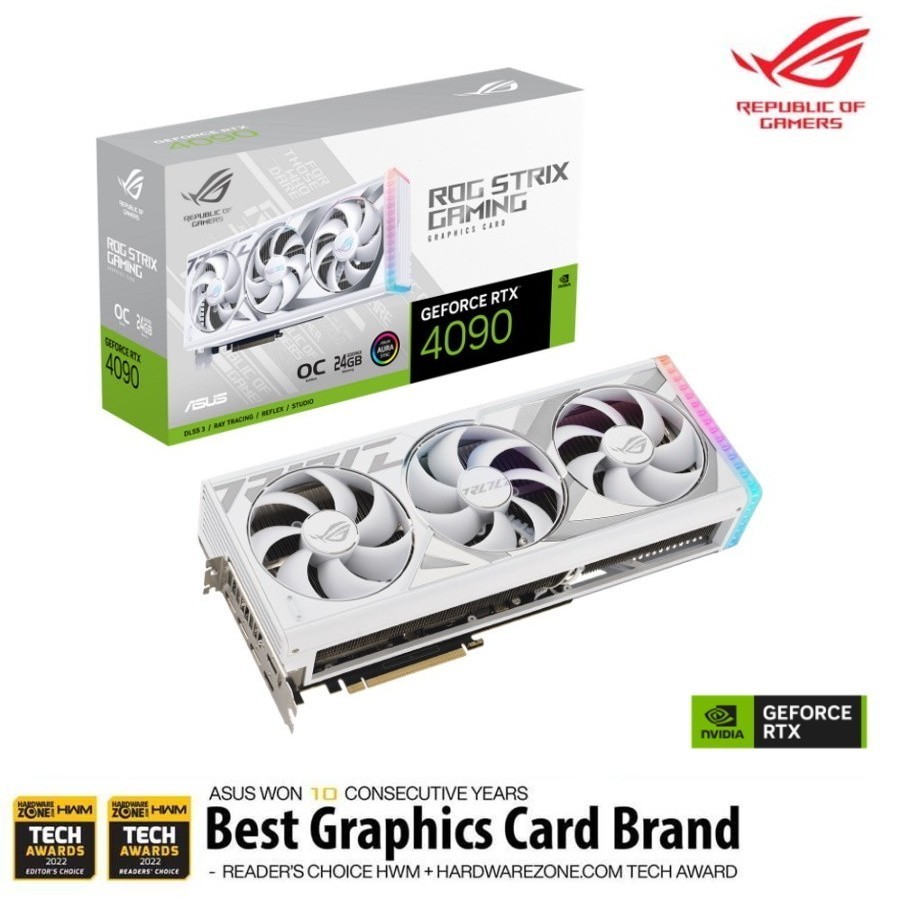 ASUS ROG Strix GeForce RTX 4090 / RTX4090 24GB GDDR6X White OC Edition