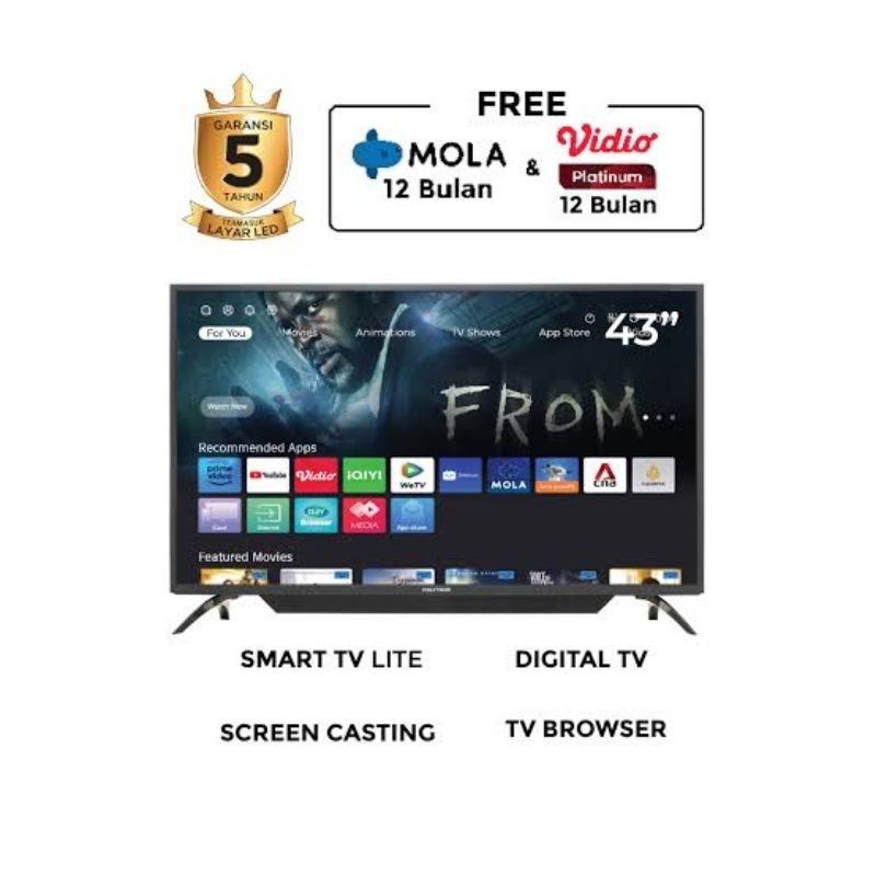 POLYTRON TV Full HD Smart TV PLD 43CV8869 43 inch Digital Smart TV