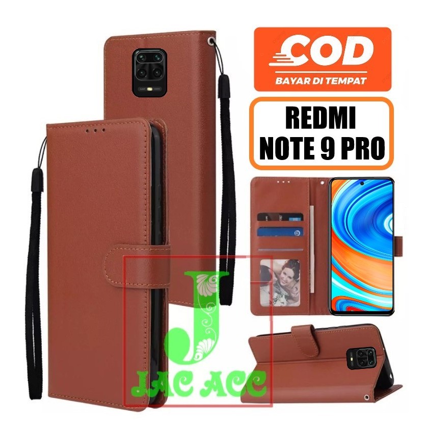 LEATHER CASE PREMIUM UNTUK XIAOMI REDMI NOTE 9 PRO DOMPET HP UNTUK XIAOMI REDMI NOTE 9 PRO