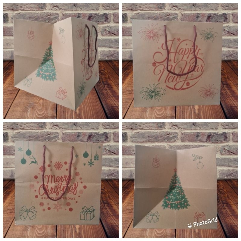 

Paper Bag Coklat motif Natal