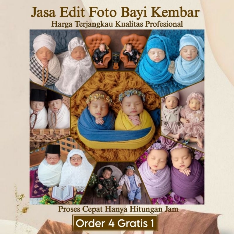JASA EDIT FOTO BAYI KEMBAR II BABY TWINS II Soft file