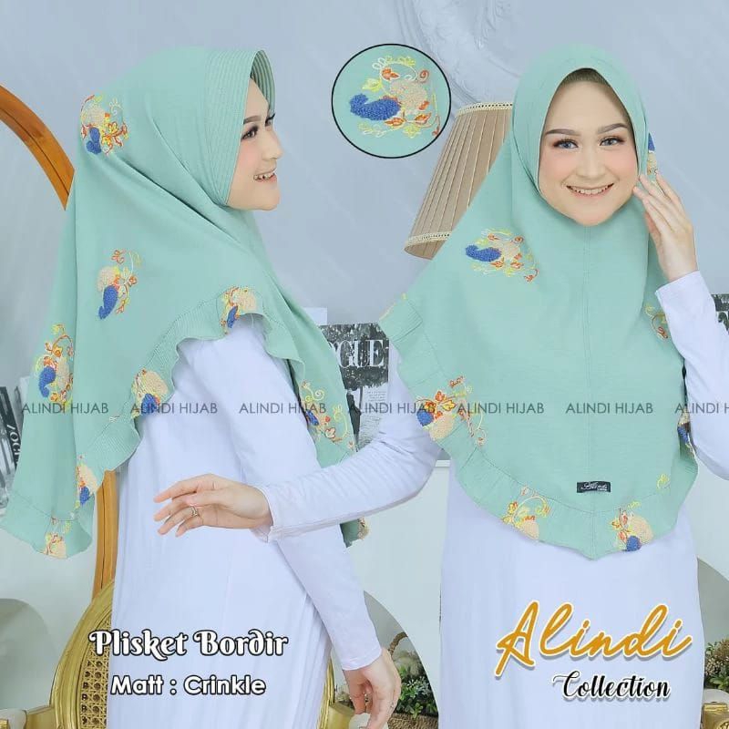 HIJAB PLISKET AIDA ORIGINAL BY ALINDI HIJAB || HIJAB AIDA BORDIR CRINGKLE PLISKET || HIJAB INSTAN AI