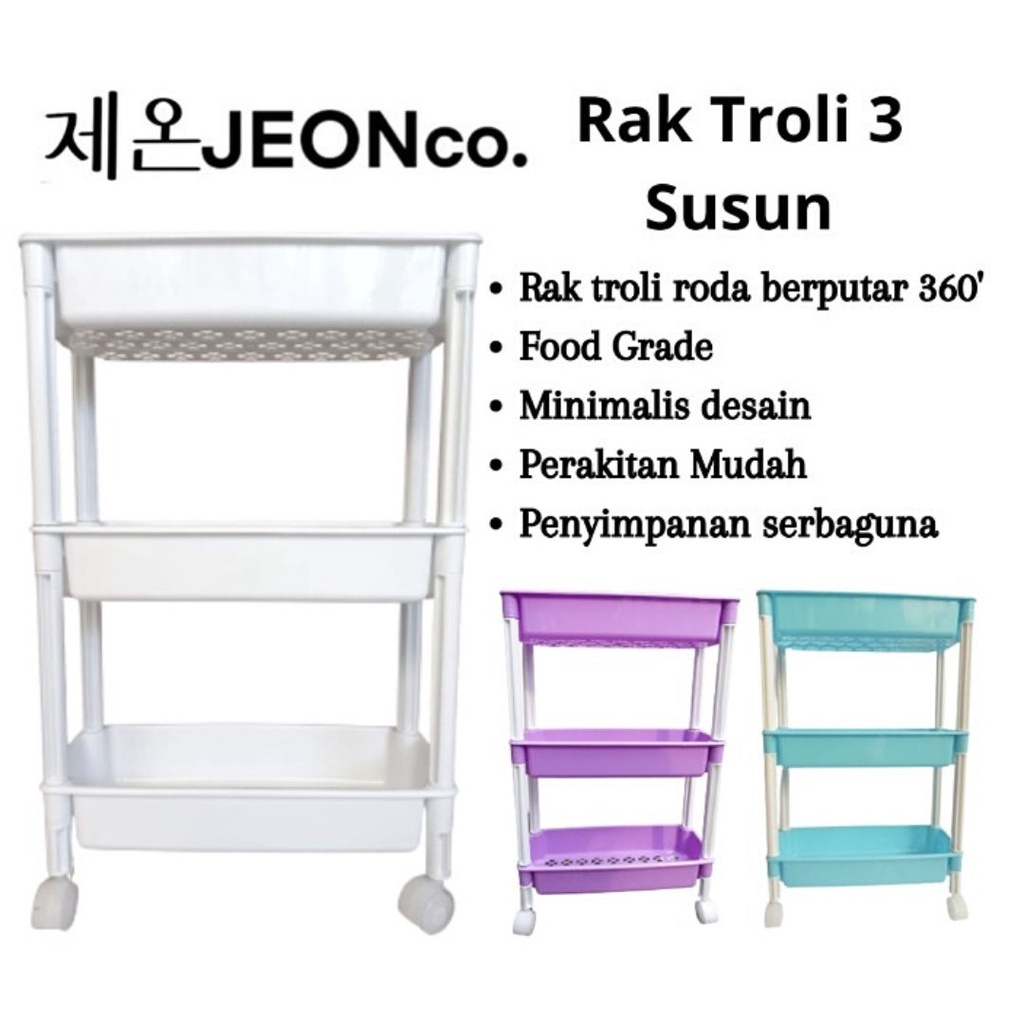 RAK 3 SUSUN SISIPAN ELCO | RAK TINGKAT RODA | RAK SISIPAN ELCO | RAK DAPUR SUSUN 3 | RAK SISIPAN SUS