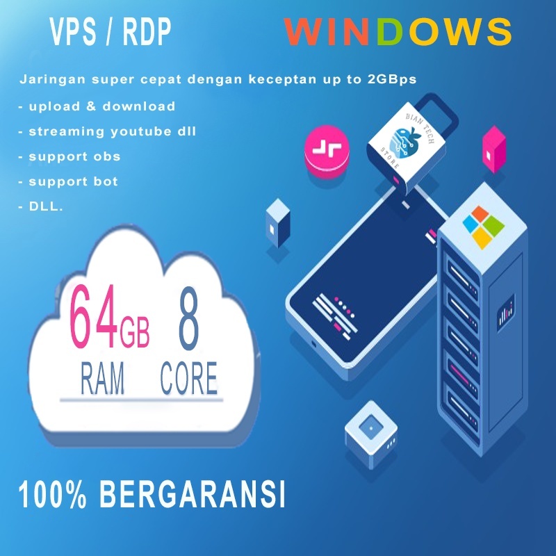 VPS / RDP MURAH  64GB RAM 8Core HARGA PROMO
