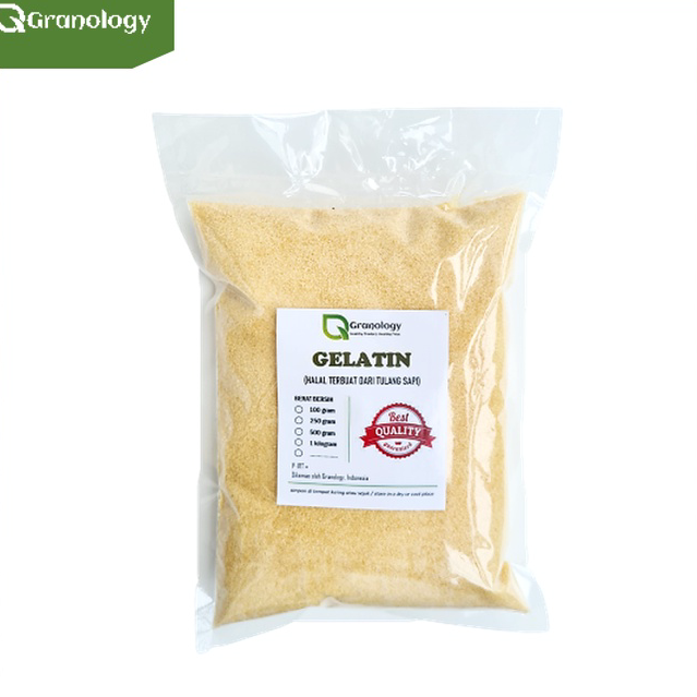 

➞✧✴ Gelatin Bubuk Halal Premium Import (1 kilogram) by Granology