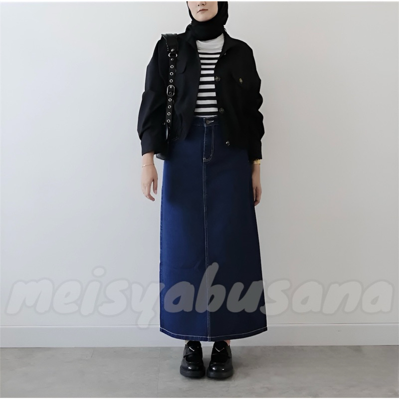 MB Rok Jeans standar dan jumbo Slimfitting span bahan melar / skrit