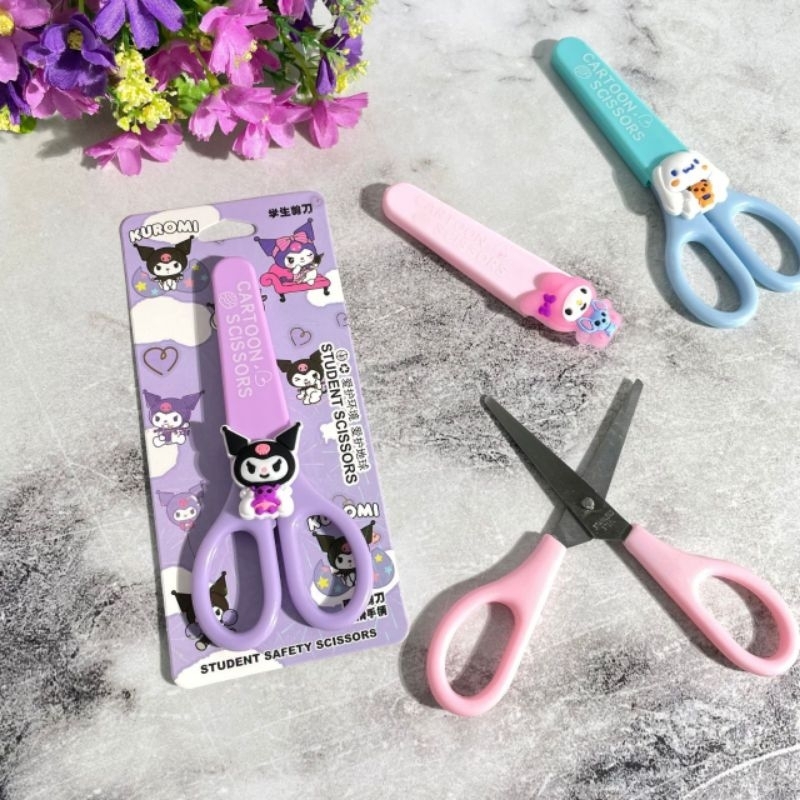 

Gunting Mini Karakter Sanrio + pelindung cinamon kuromi melody cute murah Cod