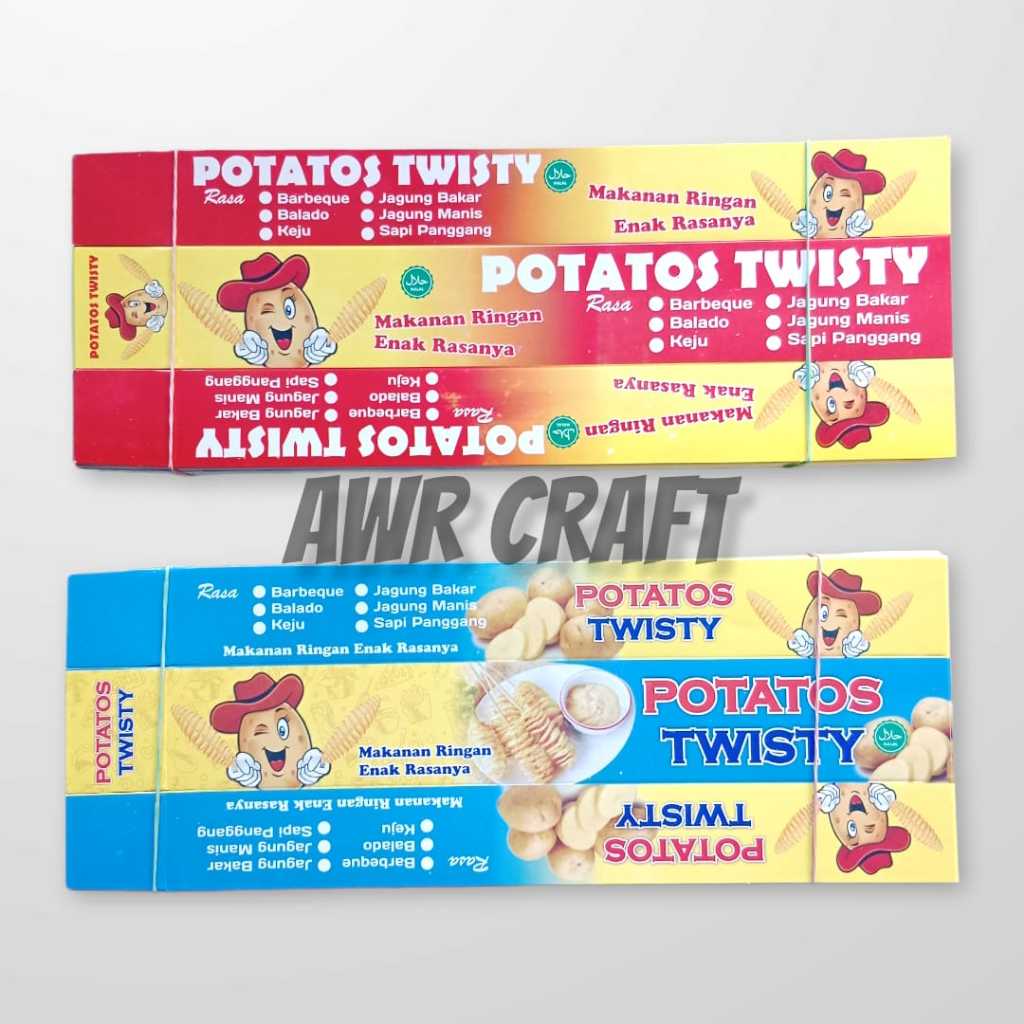 100pcs wadah kentang spiral / kertas kentang ulir / kemasan kentang tornado