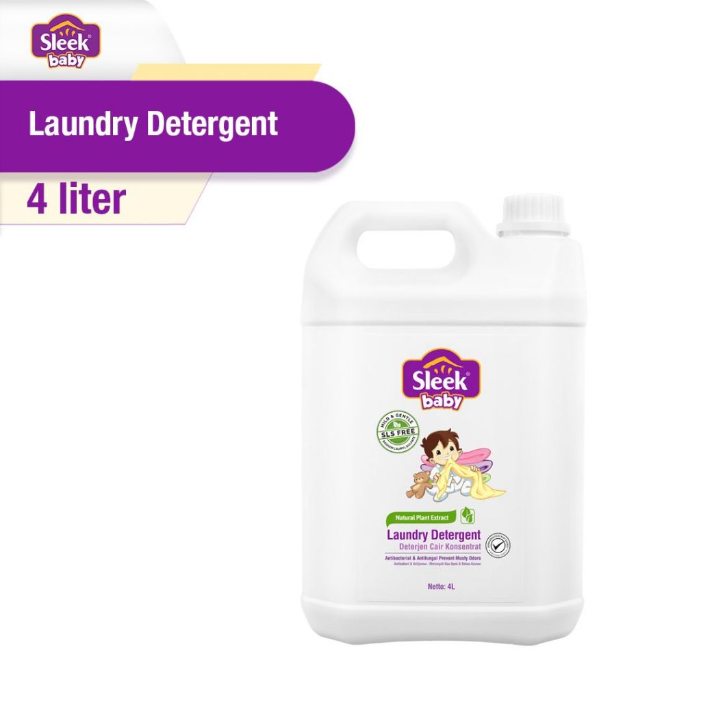Sleek Baby Laundry Detergent 4 Liter / Sleek Baby Laundry Detergent 1200ml / Ditergen Cair Sleek