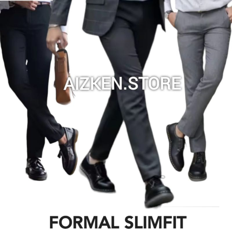 Celana bahan formal slimfit pria celana kantor