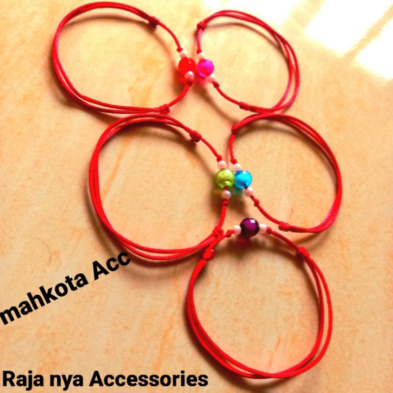 GELANG TALI MERAH LIONTIN BATU MANIK KRISTAL