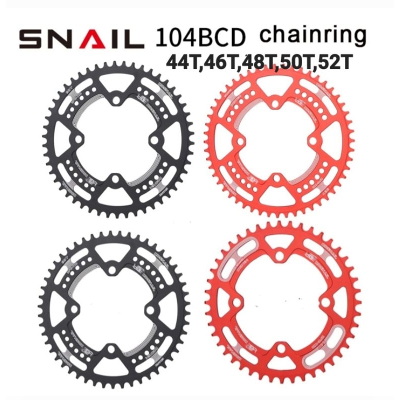 Snail Chainring BCD 104mm 44T 46T 48T 50T 52T Chain ring Sepeda BCD 104 Round Narrow wide