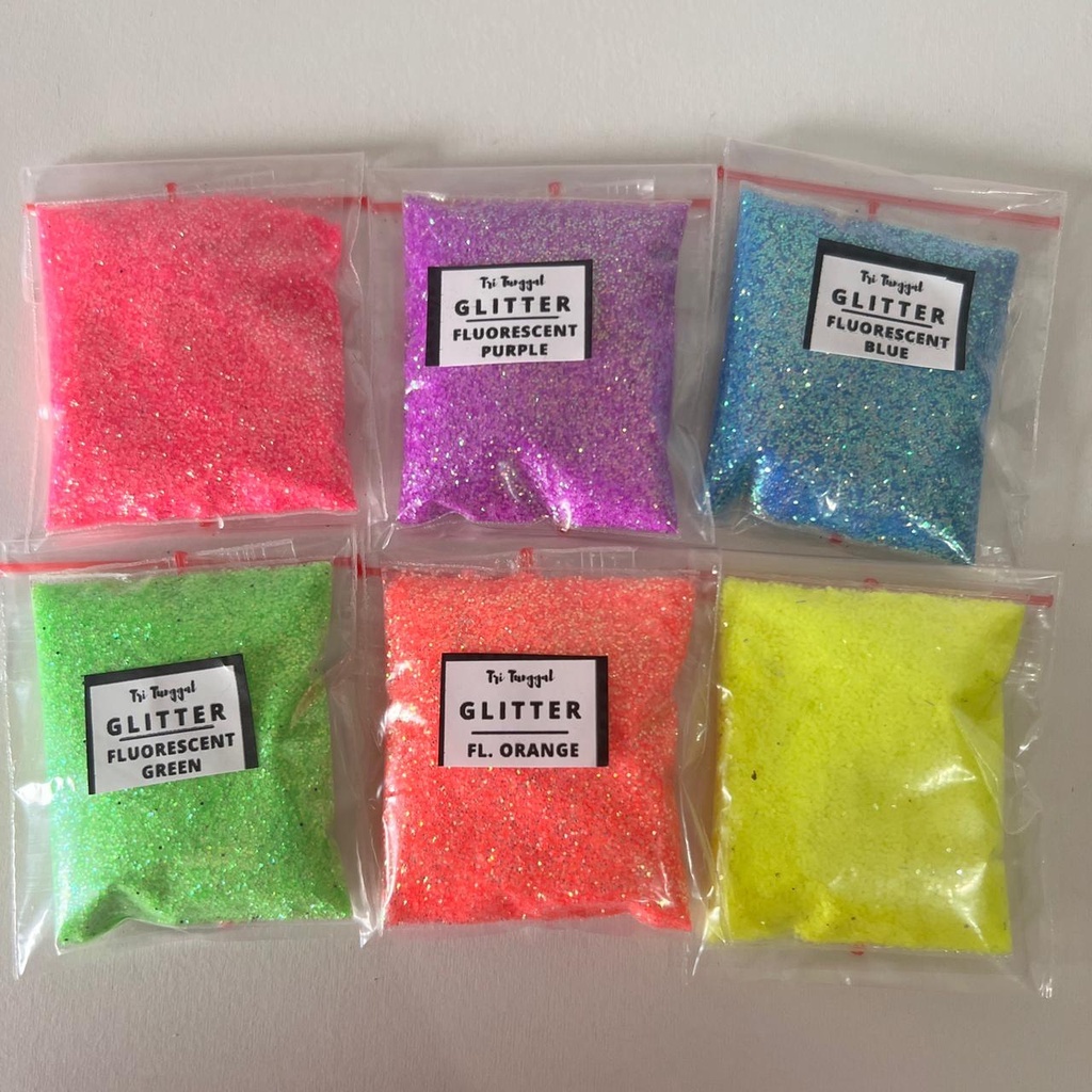 Glitter 20gr FLUORESCENT Stabilo Powder Premium Powder Slime Anak Nail Art Gliter Ombre Bubuk Bling 
