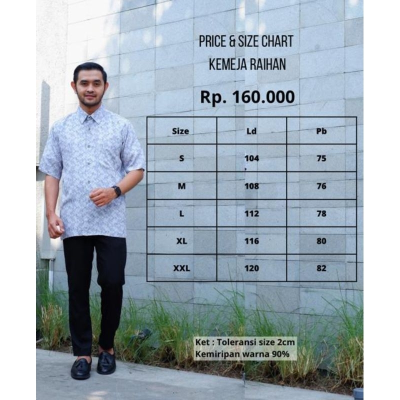 Kaffa Busana Bandung/Kemeja Raihan/Atasan Pria Simple/Kemeja Rayon/Baju Atasan Pria Motif/Kemeja Cou
