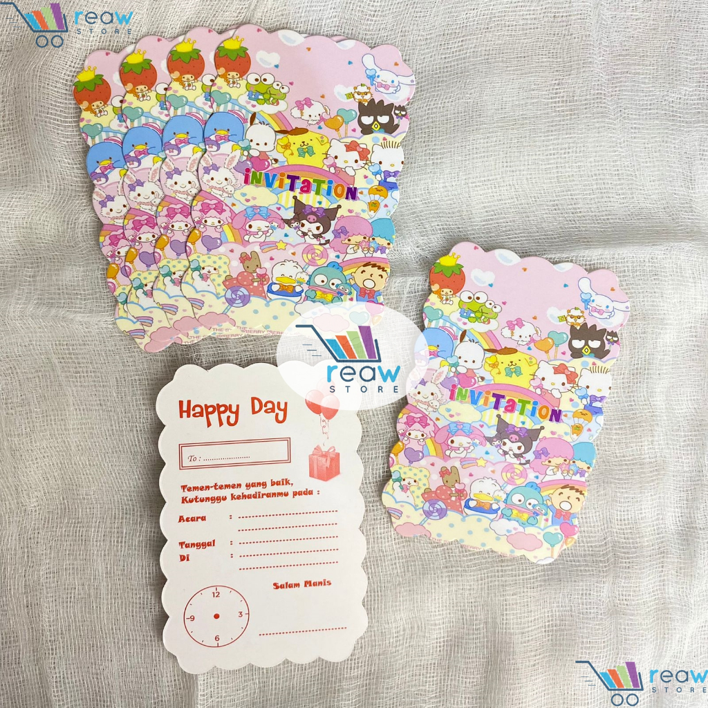 Kartu Undangan Ulang Tahun Happy Birthday Invitation Card Anak Sanrio