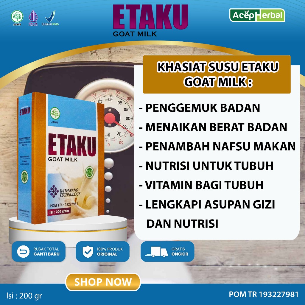 

Obat Penggemuk Menaikan Berat Badan Menambah Nafsu Makan Nutrisi Untuk Tubuh Vitamin Bagi Tubuh Melengkapi Asupan Gizi Dan Nutrisi Susu Etaku Goat Milk