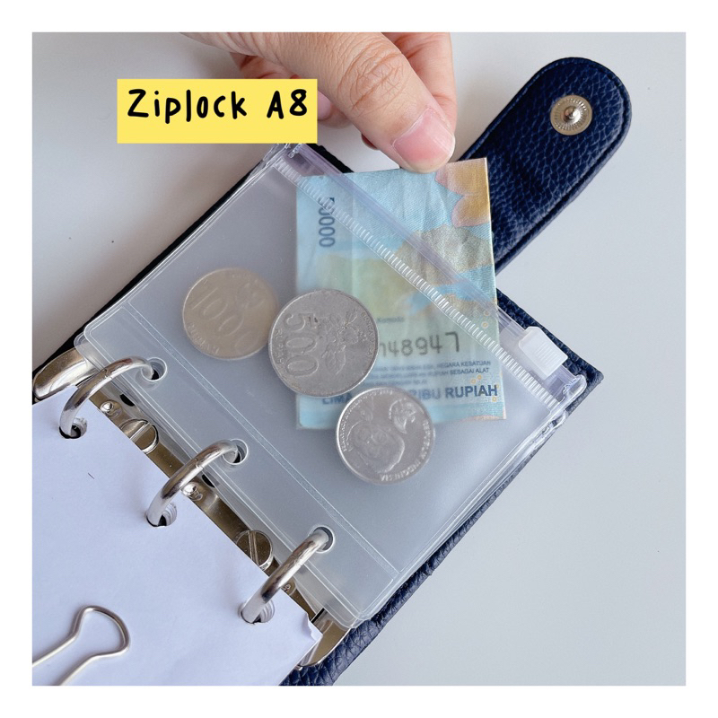 

[ZIPLOCK / kantong uang] UNTUK BINDER A8 ring 3