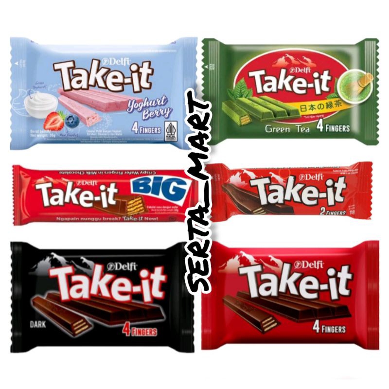 

Delfi Take It Original 4F / Greentea / Dark Choco / Yoghurt Berry / 2F / Take-It Big - Wafer Delfi