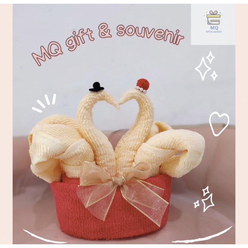 souvenir handuk wedding, souvenir handuk angsa wedding, souvenir wedding
