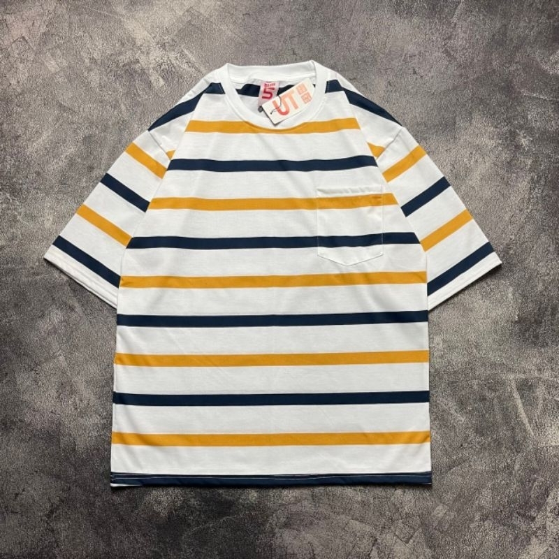 T-Shirt UNIQLO stripe Oversize Pocket