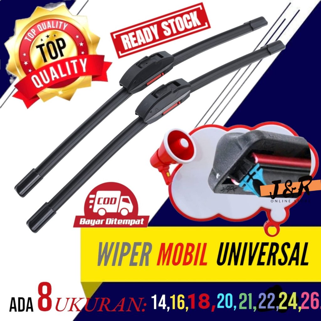 wiper mobil double universal/wiper mobil dua karet/wiper mobil