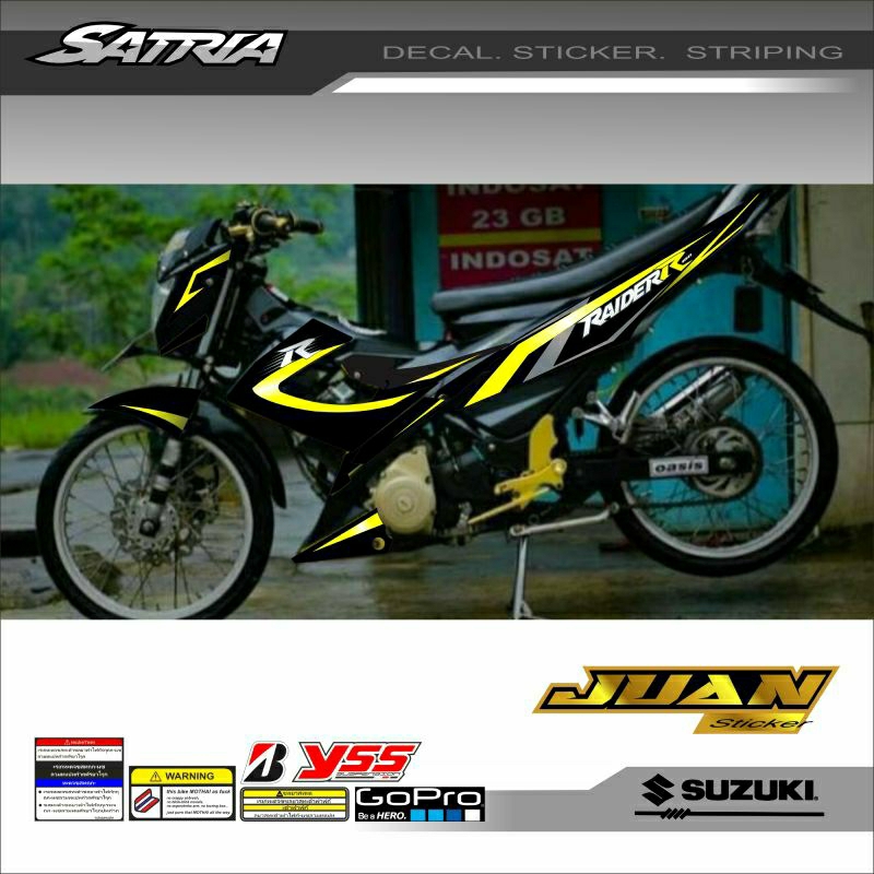 STRIPING VARIASI MOTOR SATRIA FU FACELIFT STIKER MOTOR SUZUKI SATRIA FU150 FACELIFT