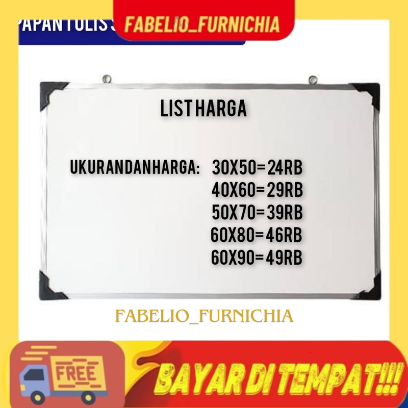 

Papan Tulis 60X90cm Spidol dan Kapur Whiteboard / Blackboard Ukuran 60X90