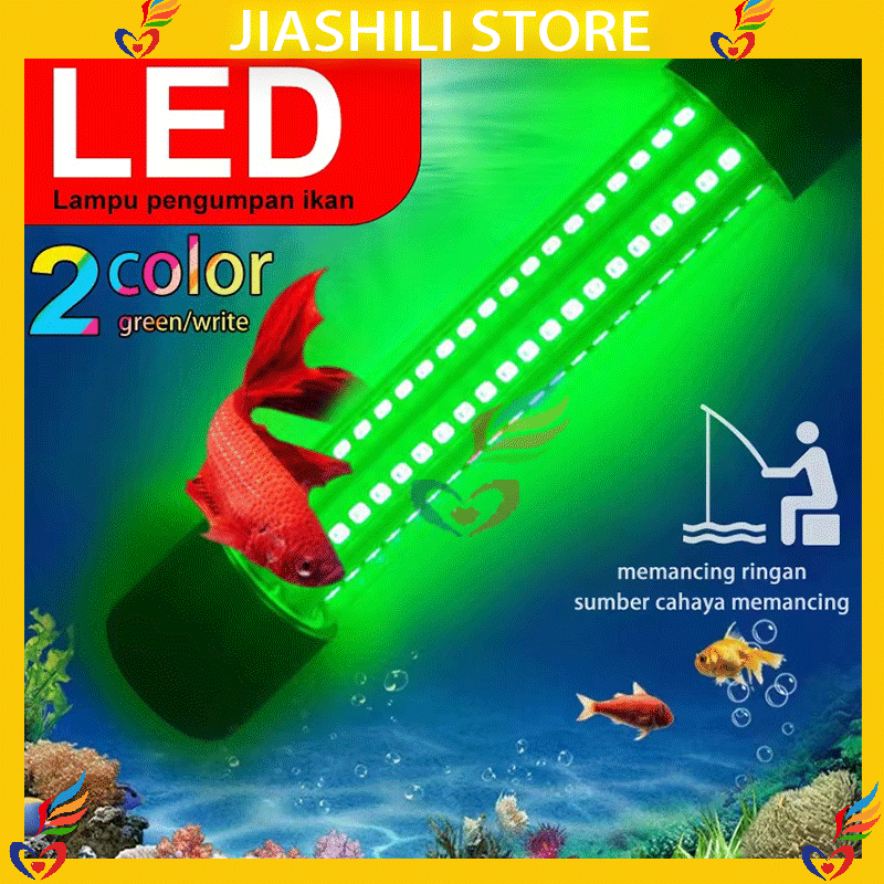 Jiashili_ Lampu bawah air Persediaan Menarik Ikan Lampu LED Dalam Air Umpan Ikan Umpan Cahaya untuk 