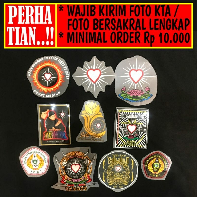 sablon dtf siap pakai stiker sablon dtf satuan logo psht emblem psht 1 abad